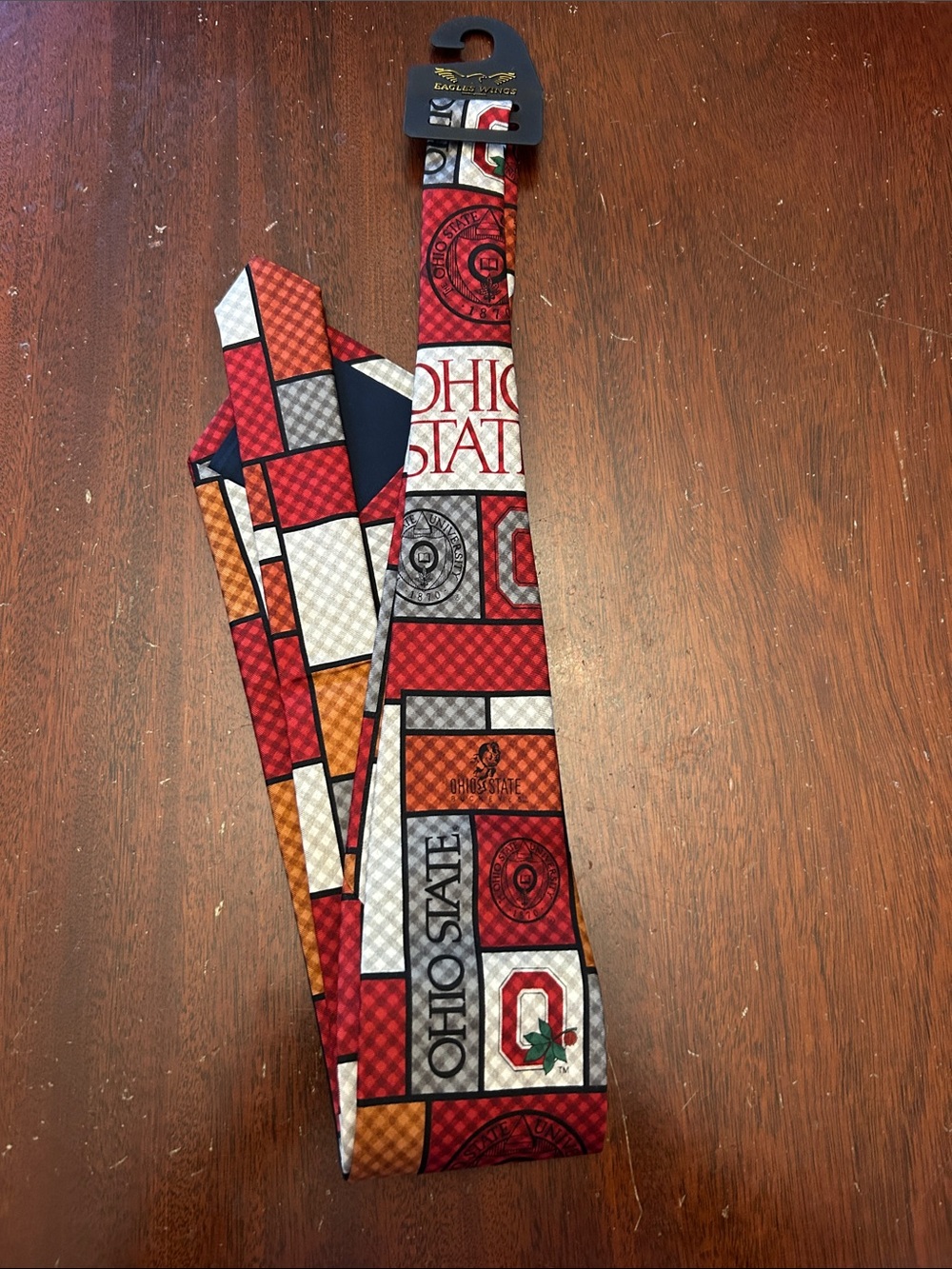 Eagle Neckwear Ohio State Collegiate Plaid Tie - OS NWT